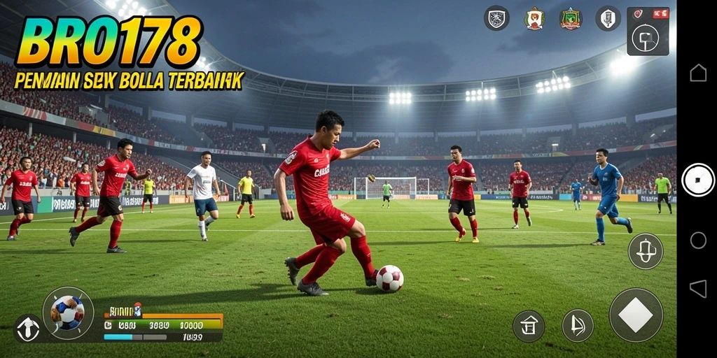 Tampilan gameplay BRO178 yang mendebarkan dalam aksi sepak bola.