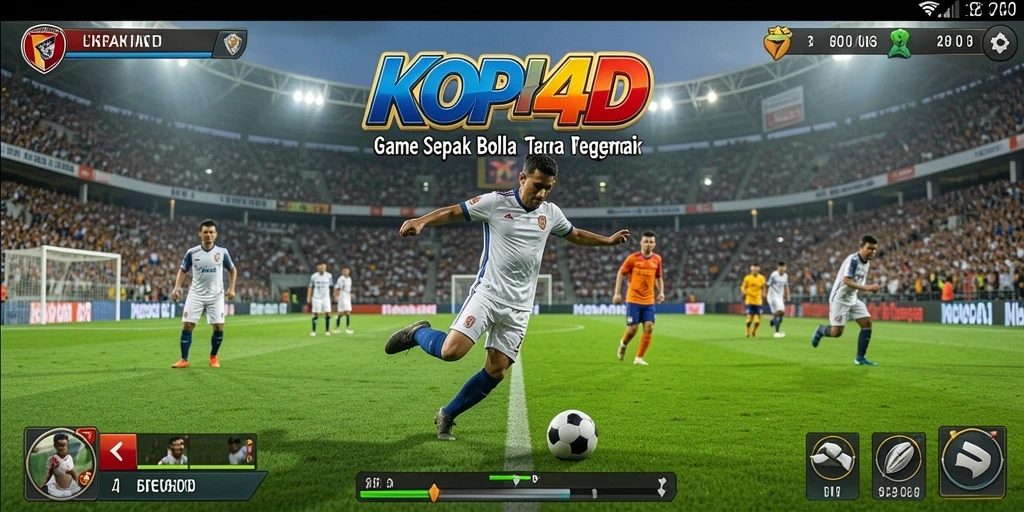 Tampilan gameplay KOPI4D menampilkan aksi sepak bola yang seru dan penuh strategi.