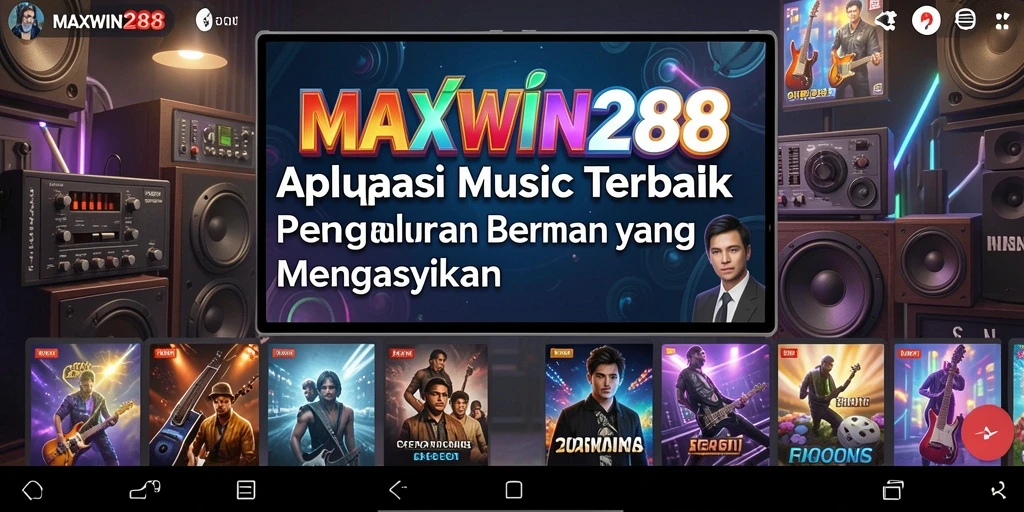 Screenshot utama MAXWIN288 menampilkan pengguna yang menikmati gameplay musik yang interaktif.