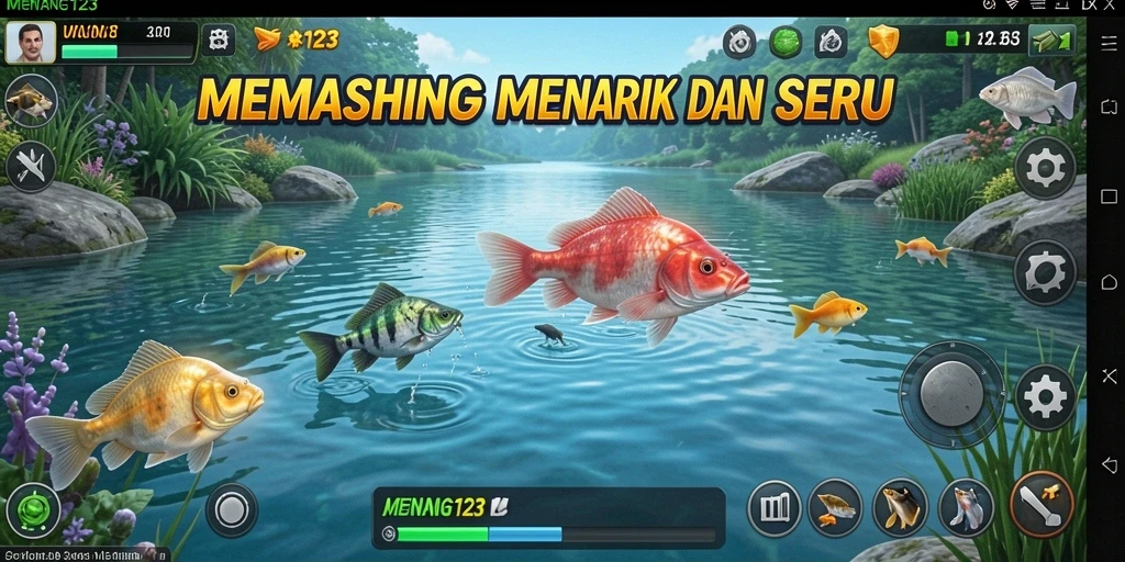 Tampilkan pengalaman bermain game memancing yang menarik dan seru.
