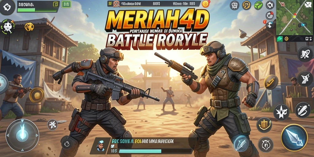 Tampilan seru dari gameplay Battle Royale MERIAH4D.