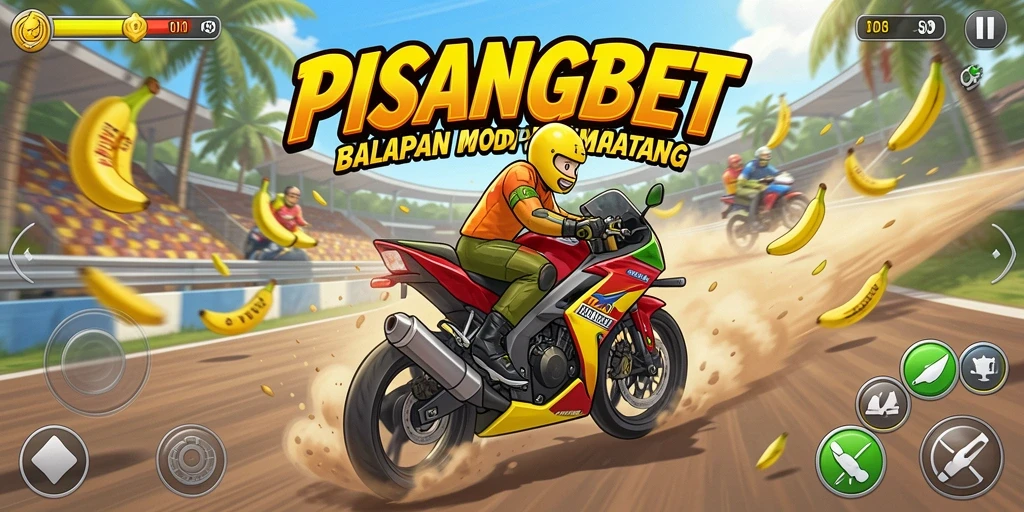 Gameplay PISANGBET yang mendebarkan dan menantang di trek balap.