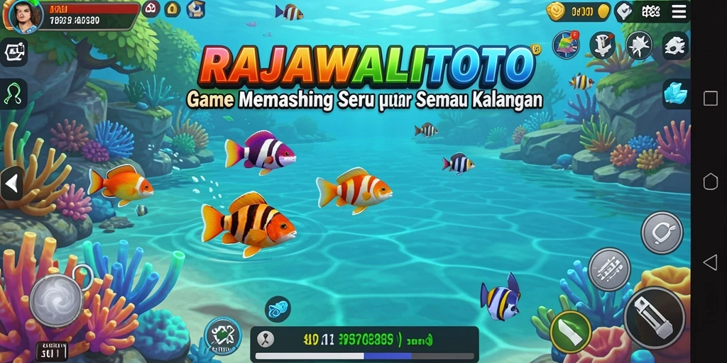 Tangkapan layar menunjukkan gameplay memancing yang seru di RAJAWALITOTO.