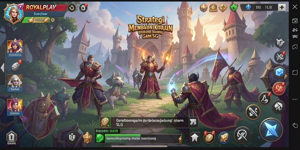 Screenshot gameplay ROYALPLAY menampilkan pertempuran strategi yang seru.