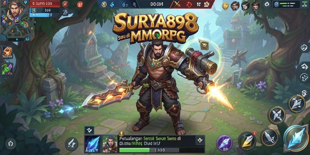 Screenshot gameplay SURYA898 yang menampilkan pertarungan seru di dunia MMORPG.