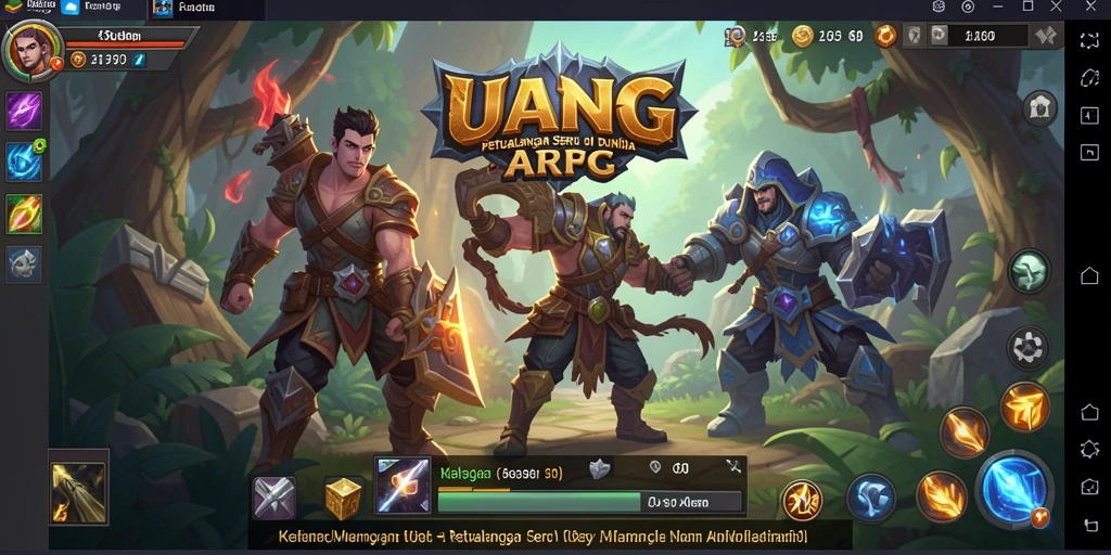 Screenshot gameplay UANG menampilkan aksi seru dalam pertarungan ARPG.