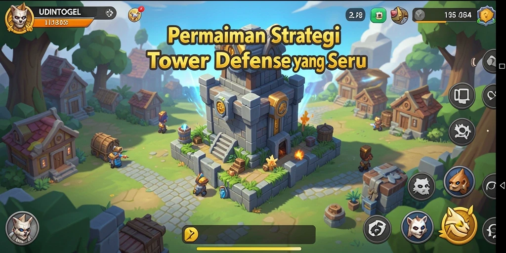 Tampilan gameplay menegangkan di UDINTOGEL dengan pertahanan yang strategis.